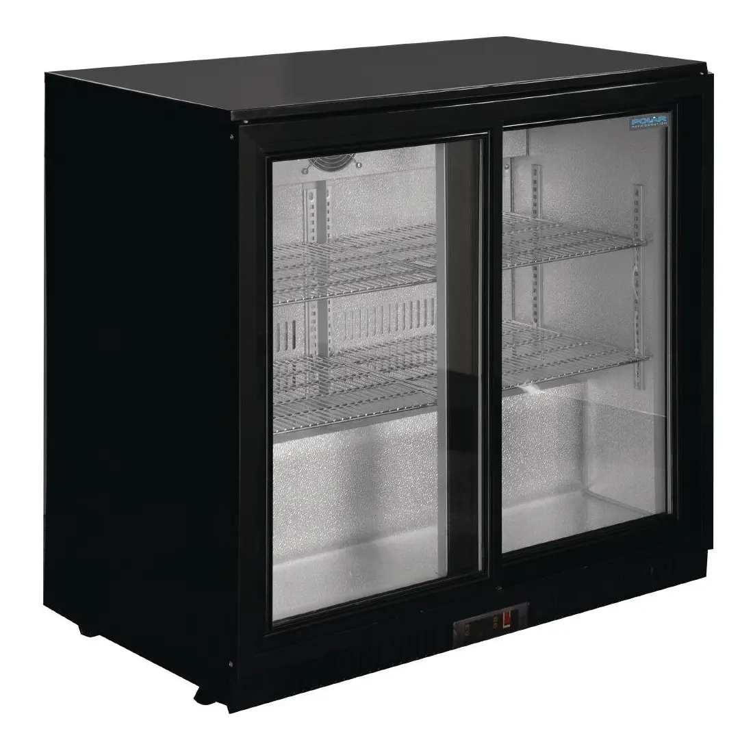 Arrière-bar deux portes coulissantes Polar Série G noir 208L