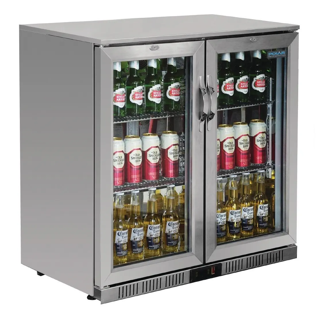 Arrière-bar deux portes battantes Polar Série G inox 208L