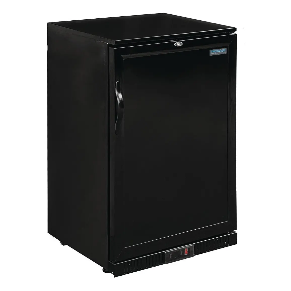 Arrière-bar une porte pleine noir Polar Série G 900mm 138L