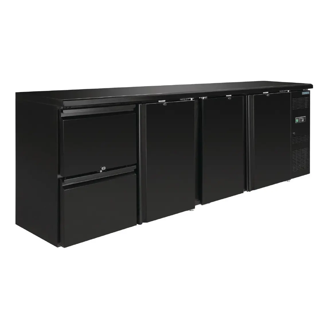 Arrière-bar Polar Série U 3 portes et 2 tiroirs