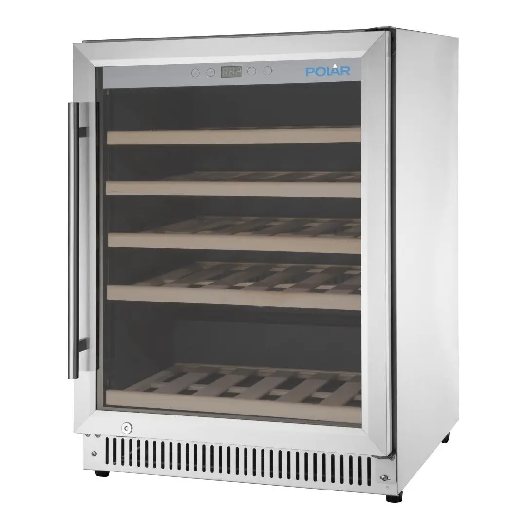 Rafraîchisseur à vin dessous de comptoir en inox Polar Série G 51 bouteilles