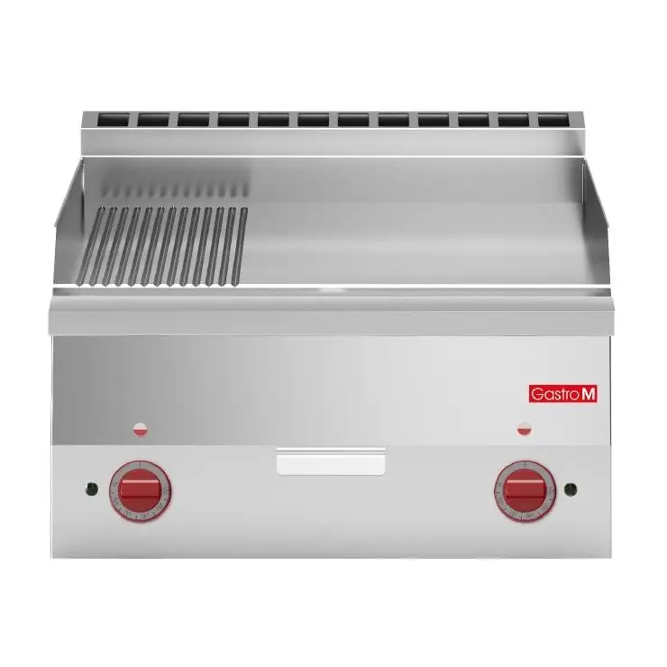 Plancha électrique plaque 2/3 lisse 1/3 rainurée Gastro M 600