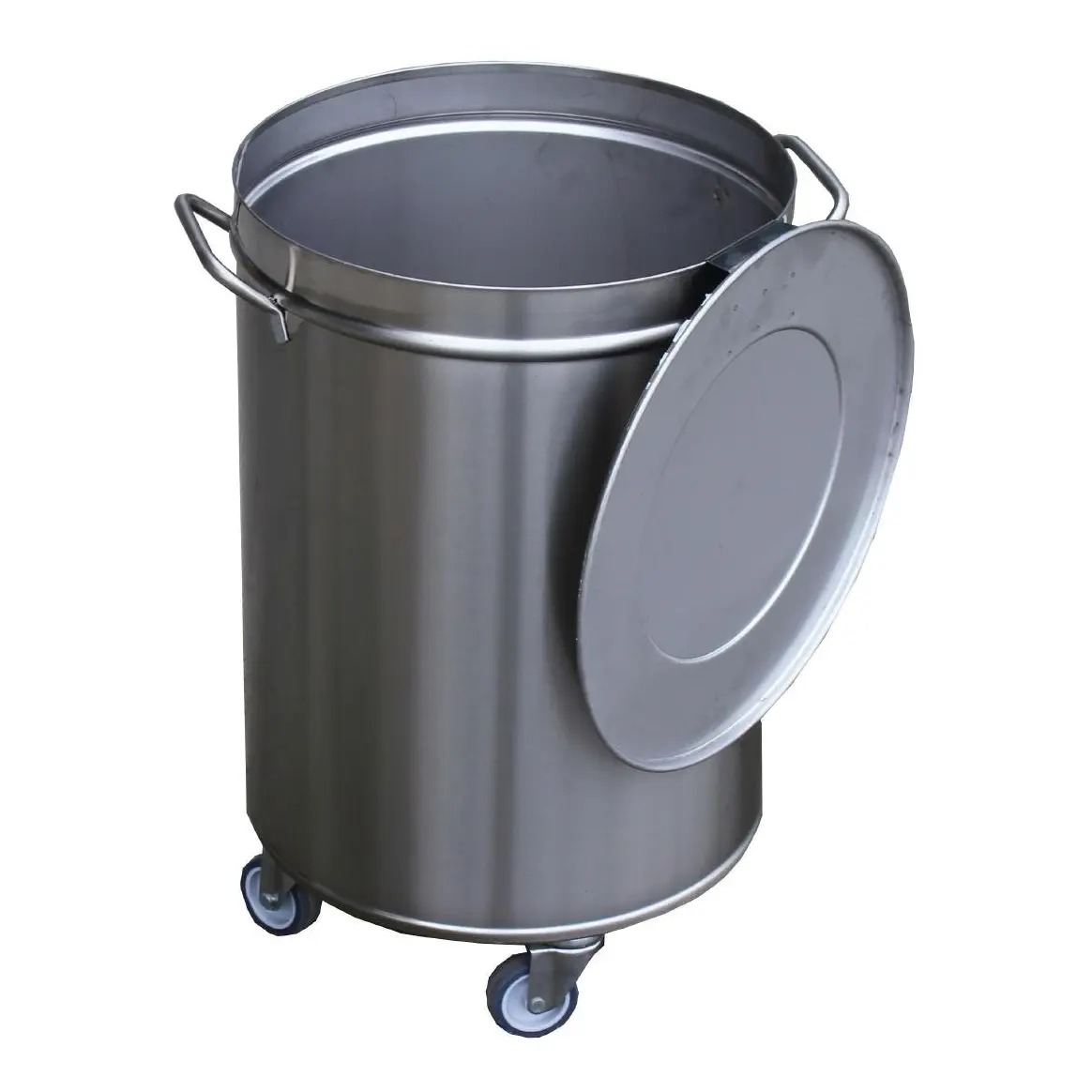 Poubelle inox avec roues et couvercle Gastro M 50L