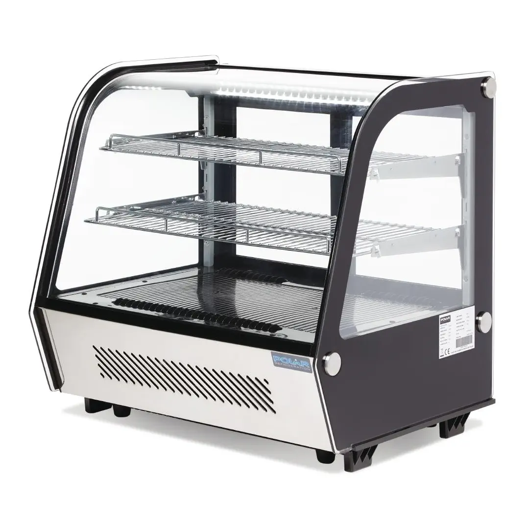 Vitrine de comptoir réfrigérée économe en énergie Polar Série G noire 120L