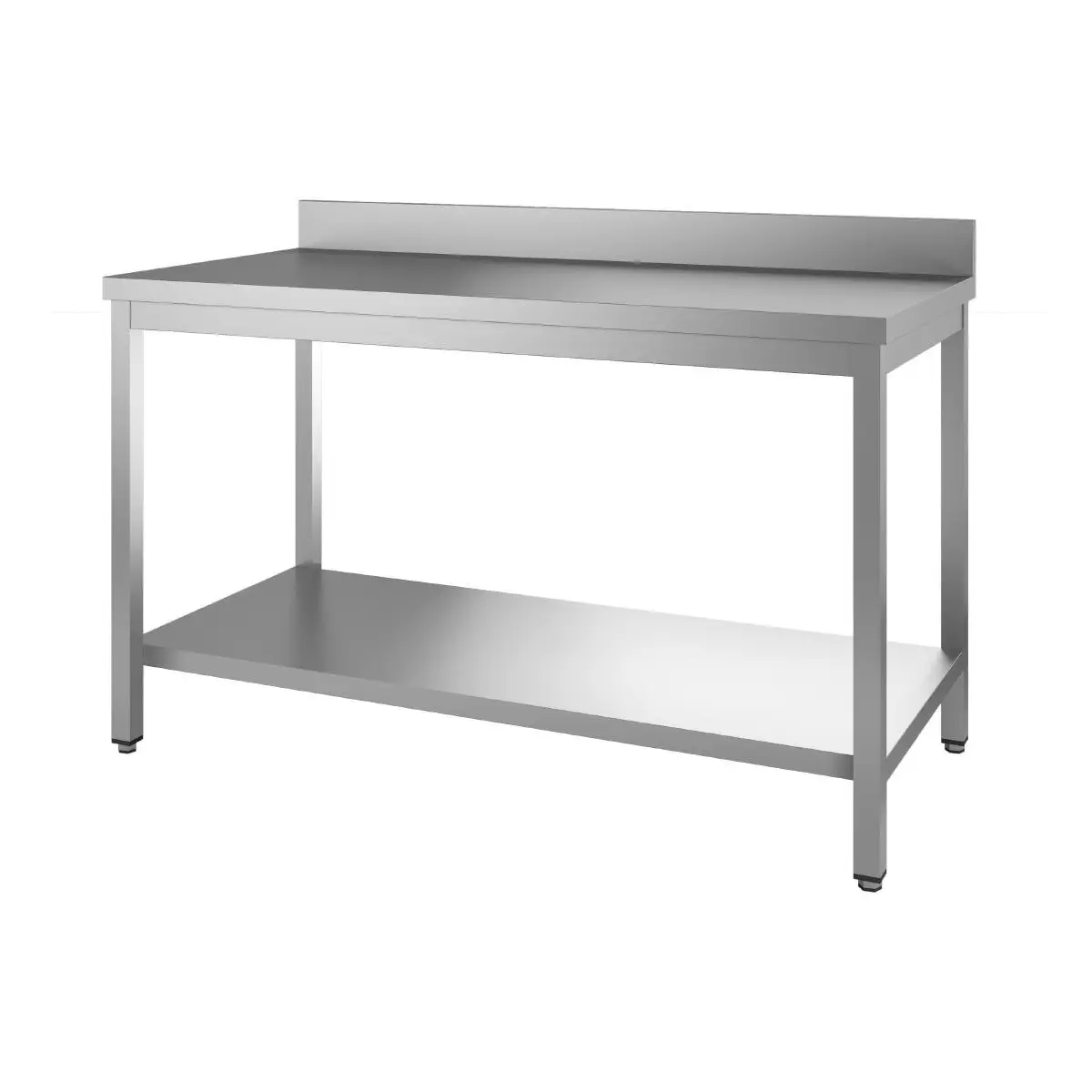Table de préparation inox 304 avec étagère basse et dosseret Gastro M 89x200x70cm