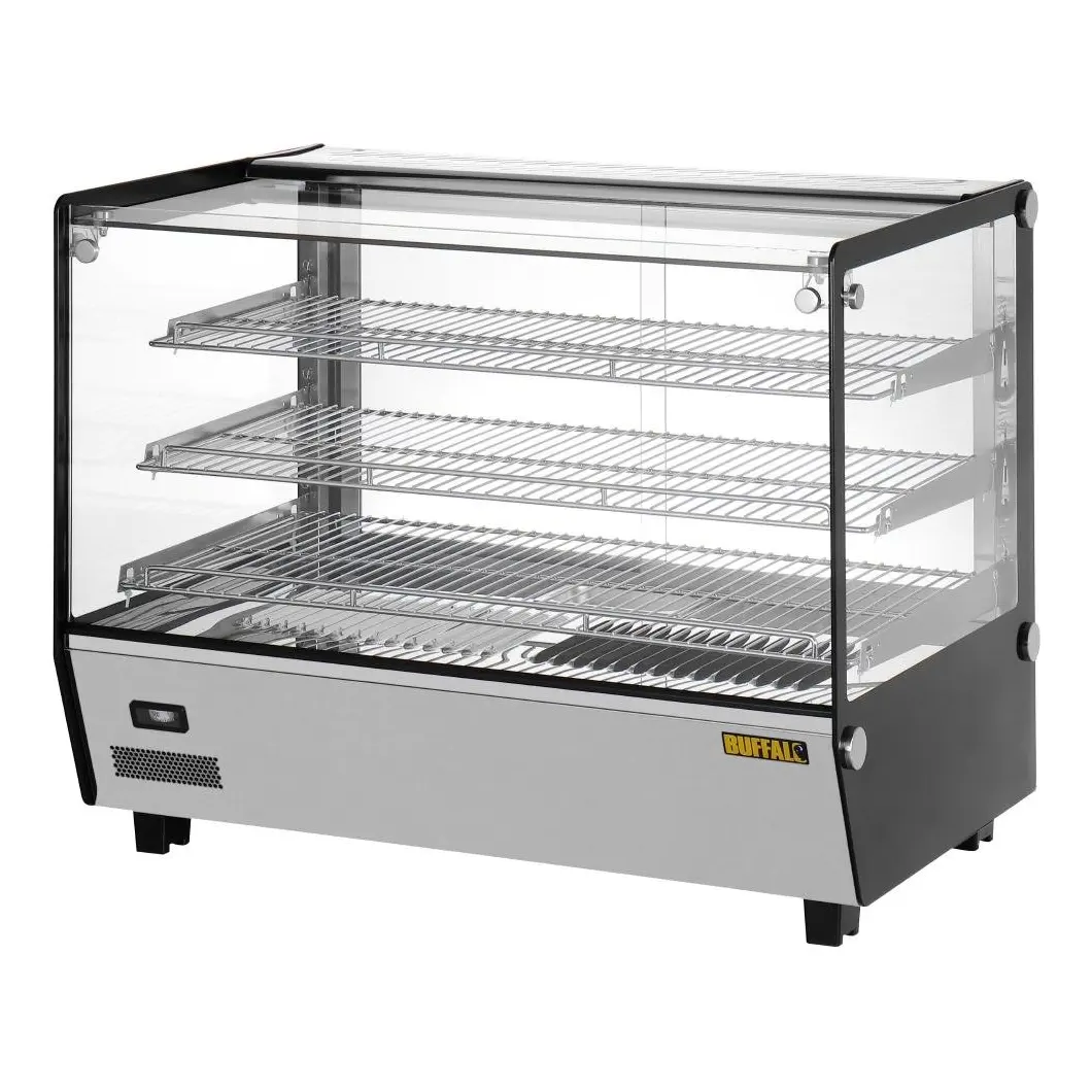 Vitrine chauffante de comptoir carrée Buffalo 160L