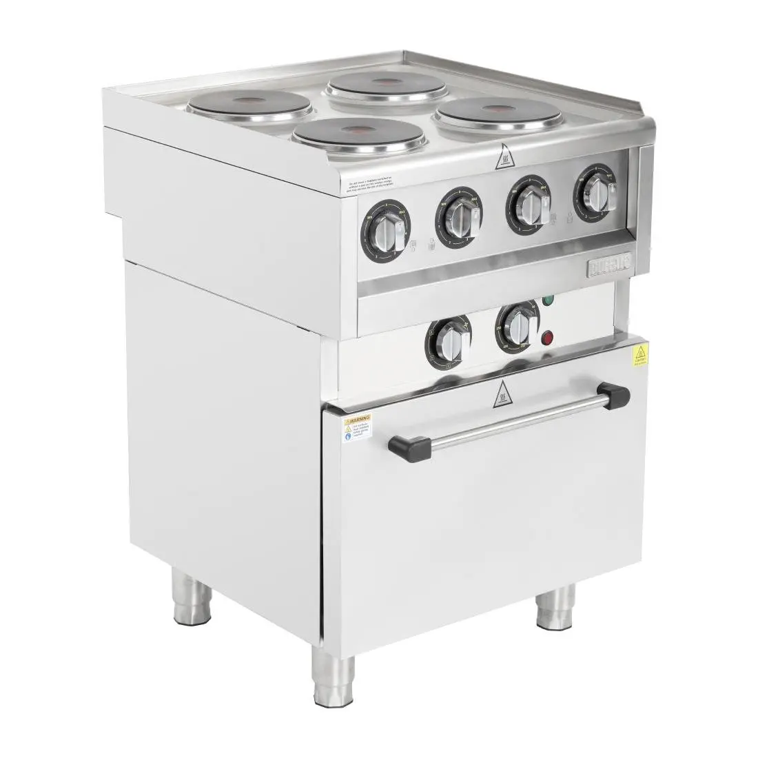 Fourneau électrique 4 feux sur four à convection Buffalo Série 600