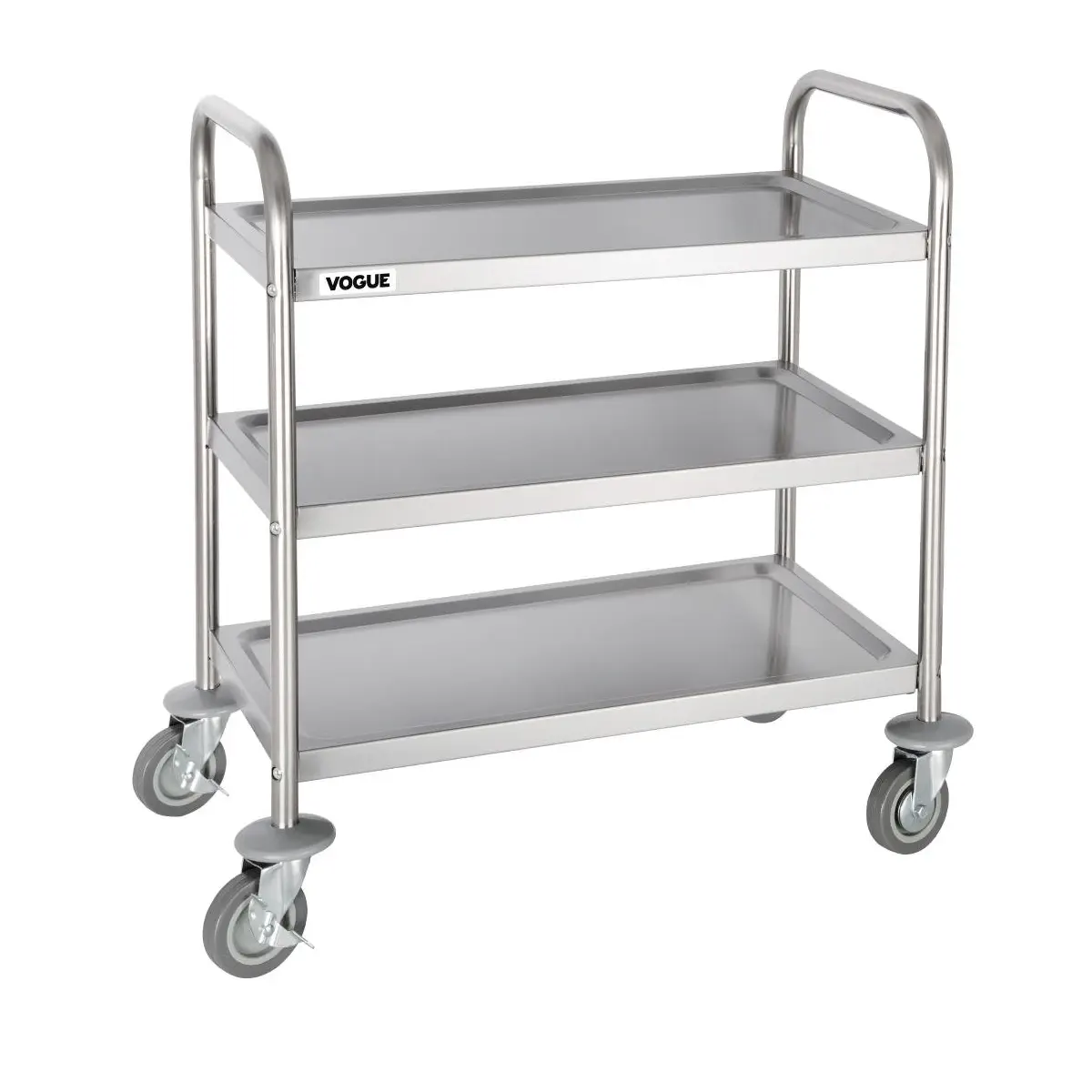 Chariot de débarrassage inox 3 niveaux petite taille Vogue