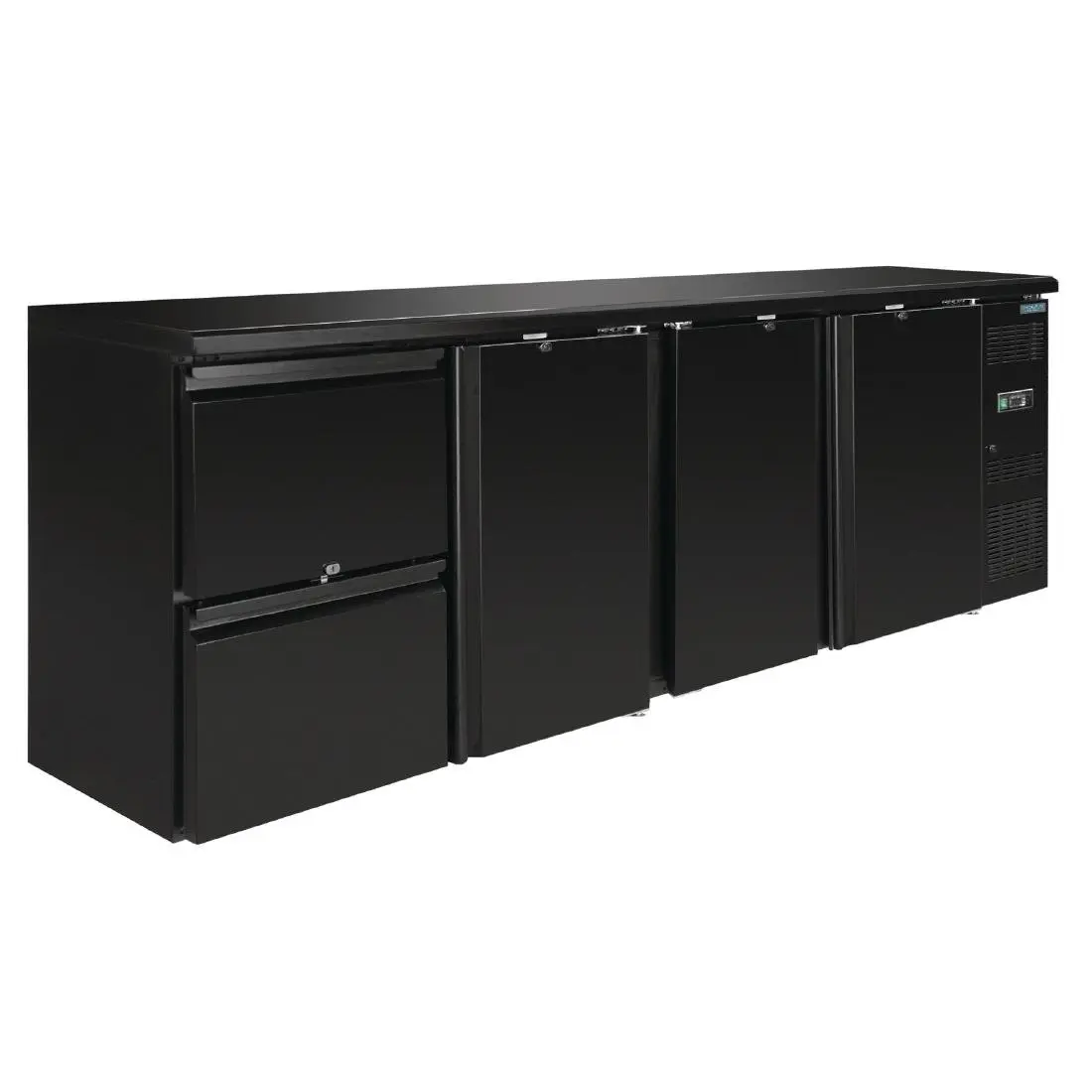 Arrière-bar Polar Série U 3 portes et 2 tiroirs