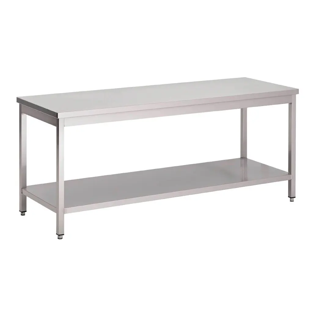 Table de préparation inox 304 avec étagère basse Gastro M 89x180x70cm