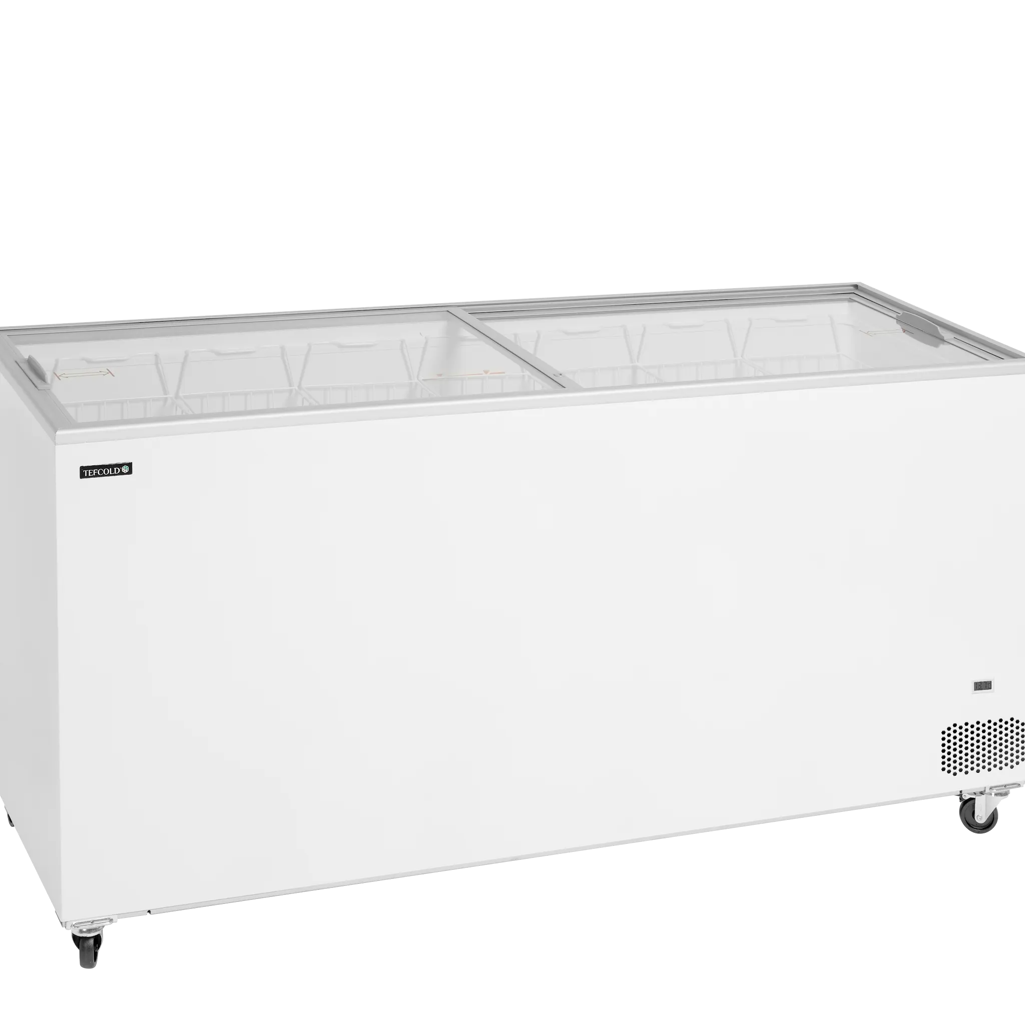Congélateur coffre avec couvercles coulissants vitrés plats 555 L