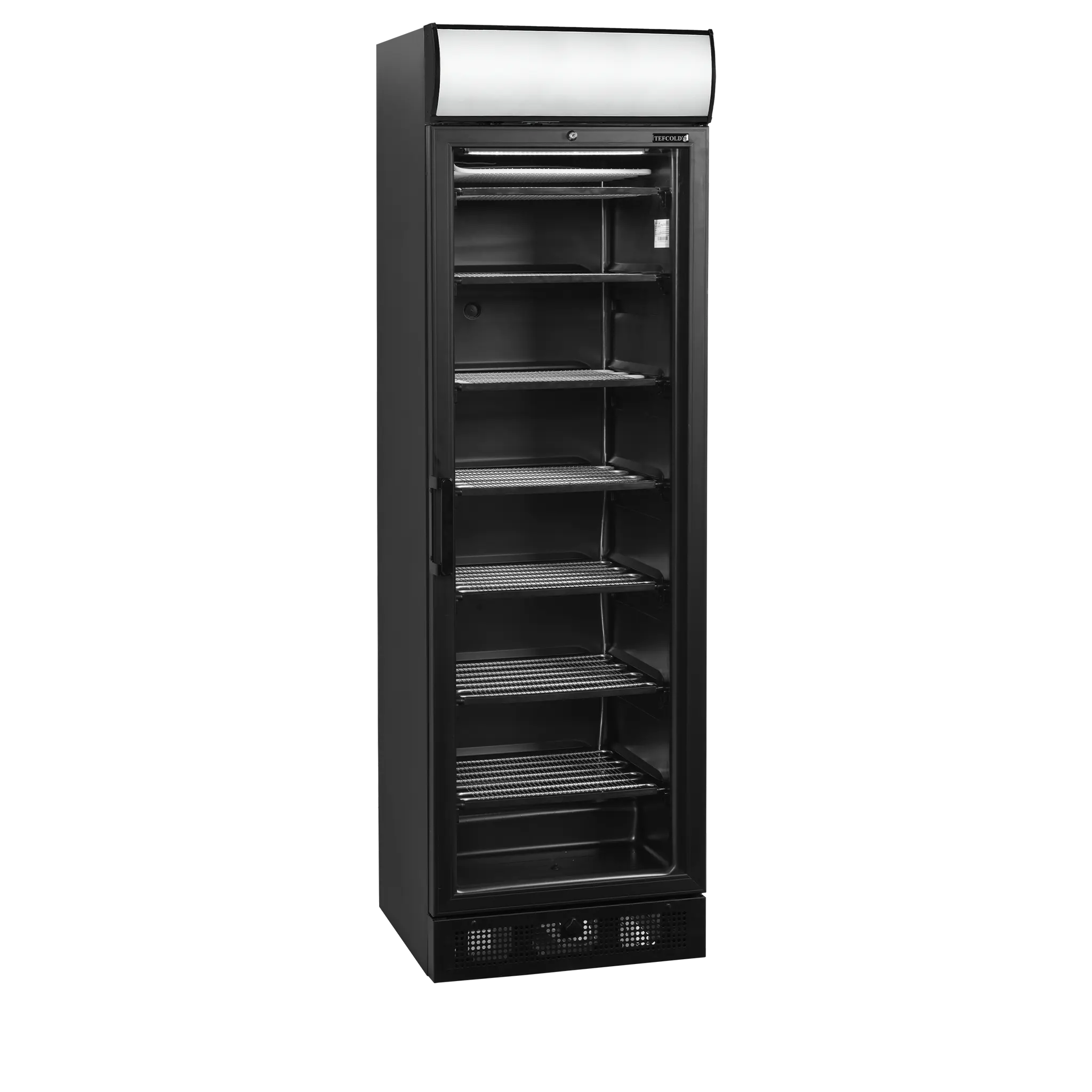 Armoire négative vitrée noire avec bandeau lumineux 300 L
