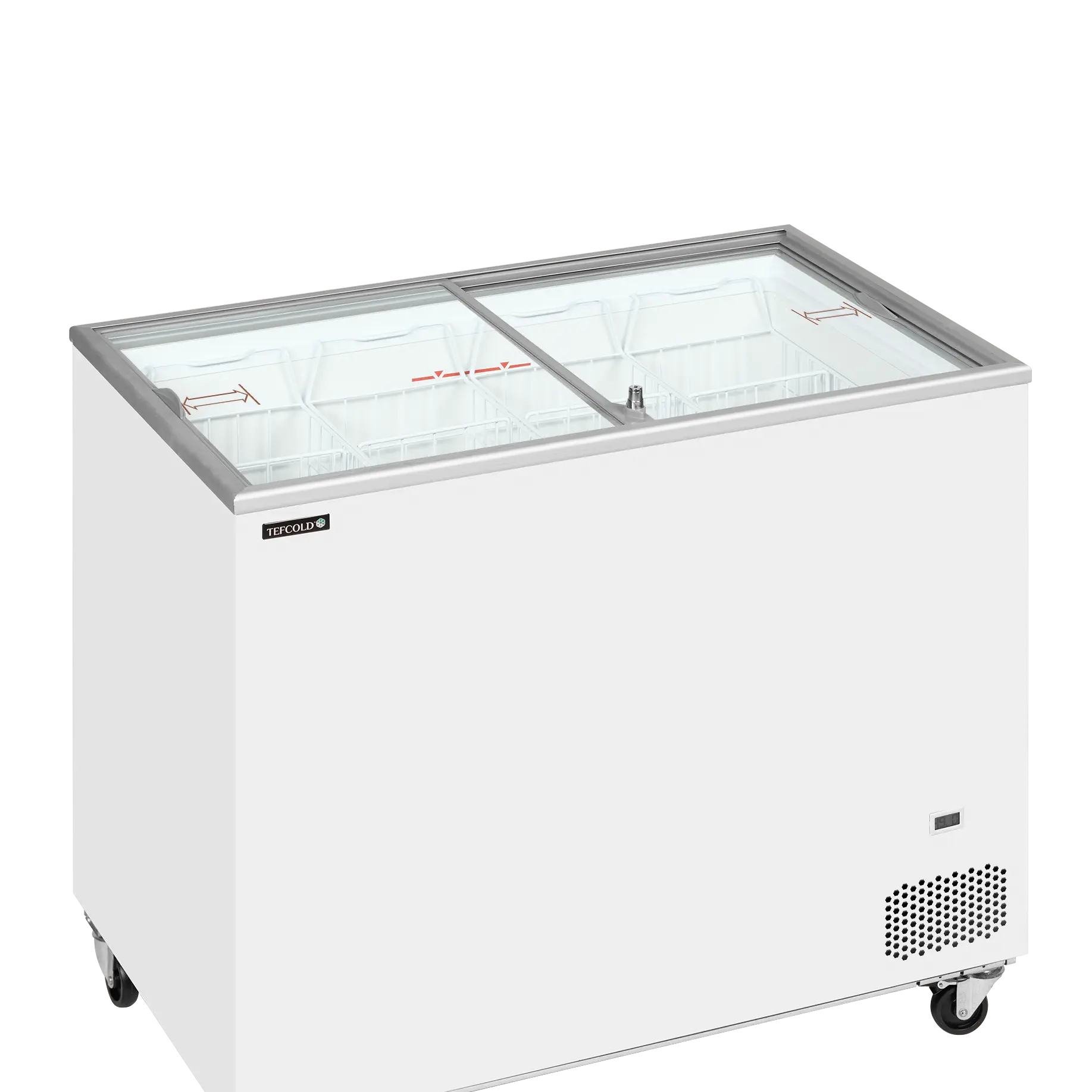 Congélateur coffre avec couvercles coulissants vitrés plats 296 L