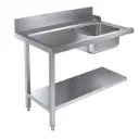 Table d'entrée gauche 1 bac avec étagère 1200mm