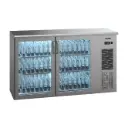 Arrière bar réfrigéré inox 2 portes vitrées