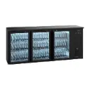 Arrière bar réfrigéré anthracite 3 portes vitrées