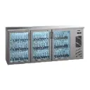 Arrière bar réfrigéré inox 3 portes vitrées