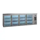 Arrière bar réfrigéré inox 4 portes vitrées 