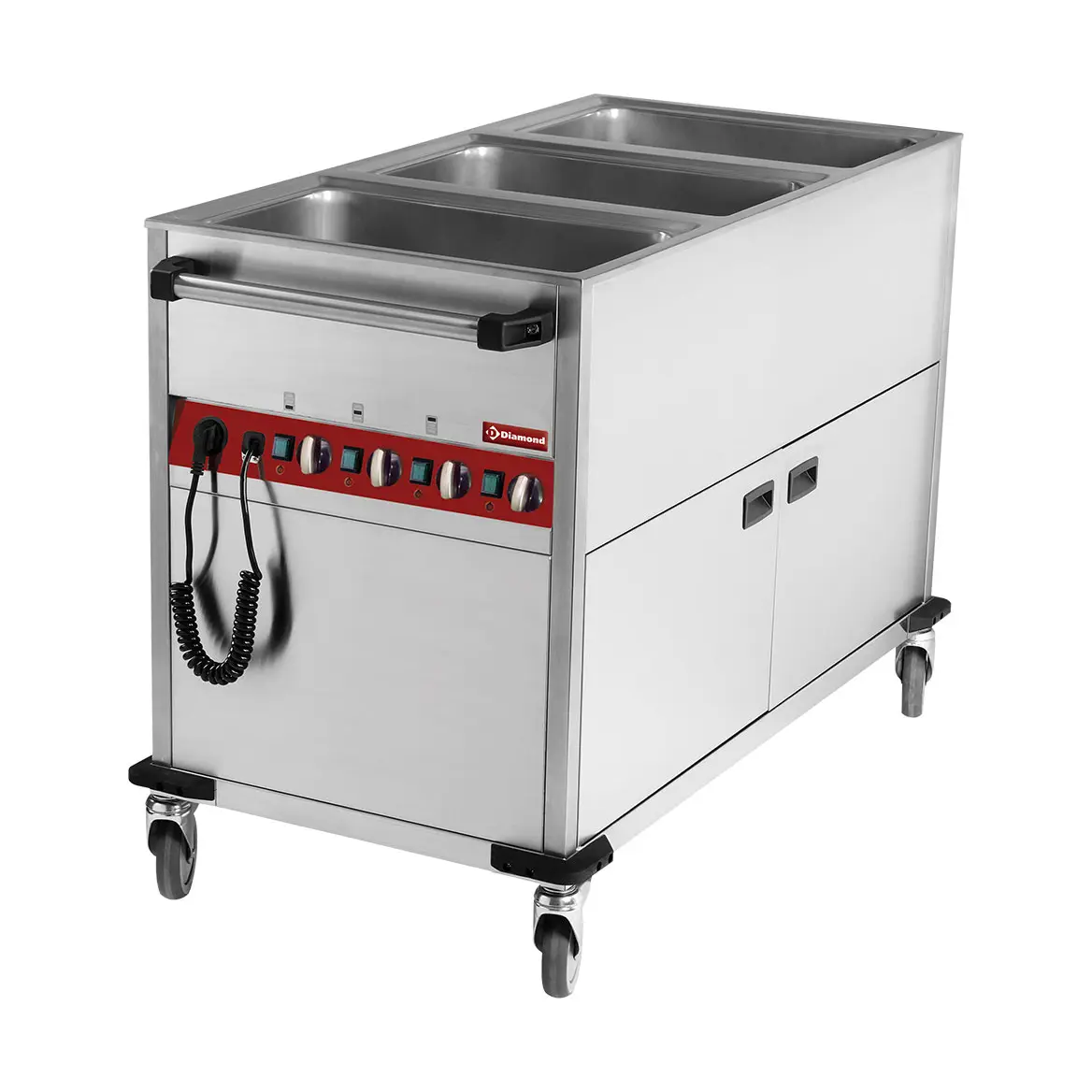 Chariot thermique 3 GN 1/1 h 150 mm, 3 températures (sur arm. chauff.)