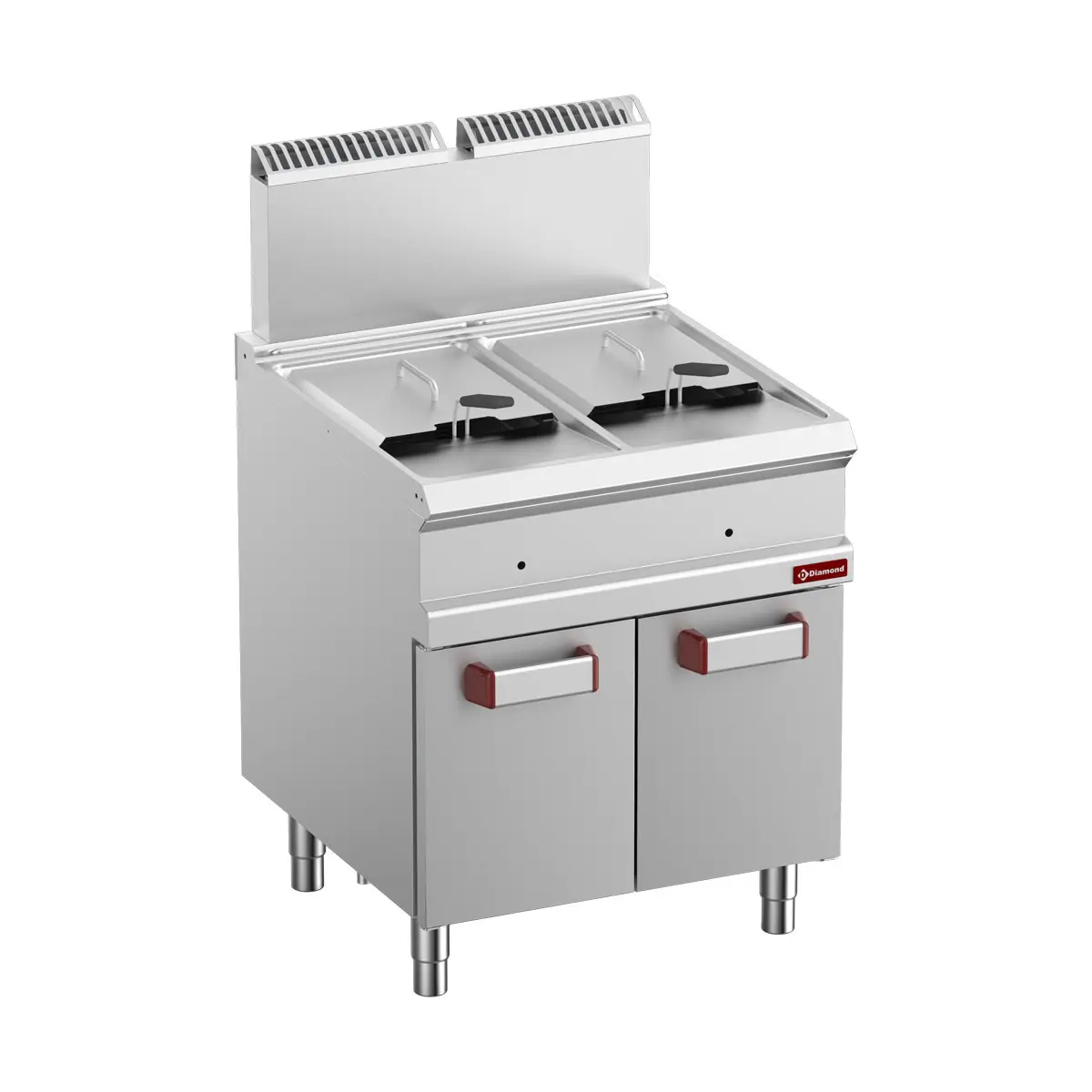 Friteuse gaz 2 cuves 14 litres sur armoire