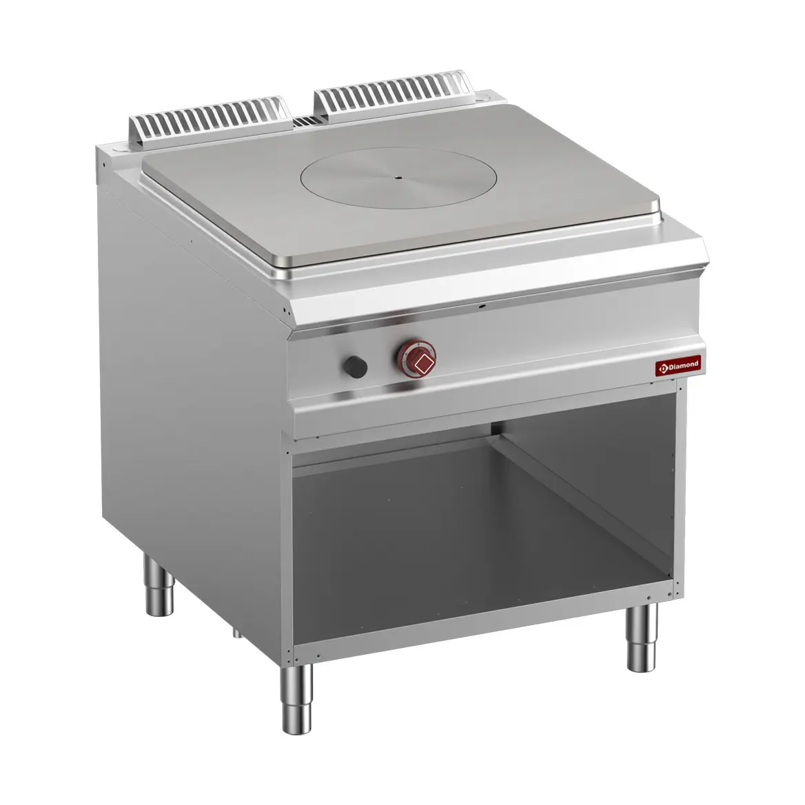 Fourneau taque coup de feu gaz, armoire ouverte