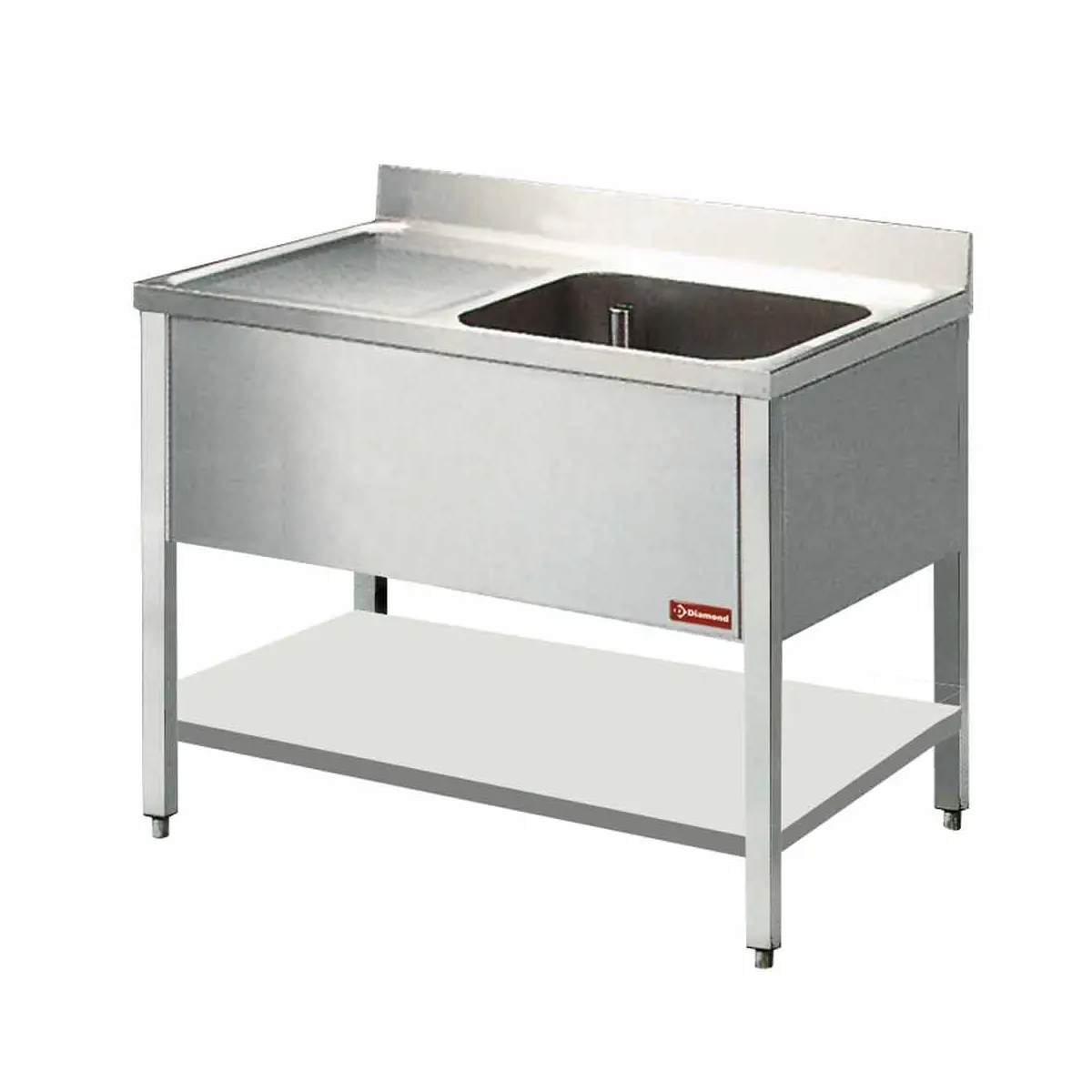 Plonge 1 cuve, égouttoir gauche - 1400 x 700 mm