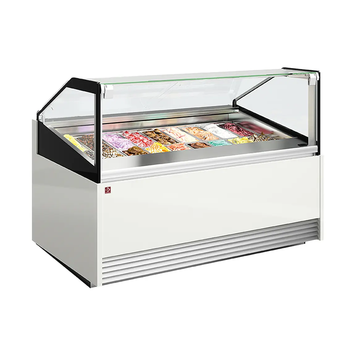 Comptoir à crème glacée 18 bacs inox (360x165) - 1605 x 1240 mm