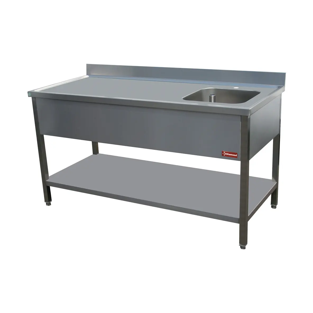 Table de chef 1 cuve 400x400h250 Dx ég.+   - 1800 x 700 mm