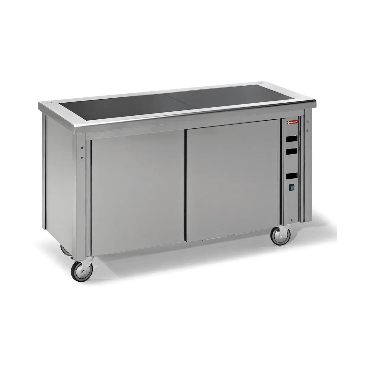 Elément vitrocéramique sur armoire ouverte