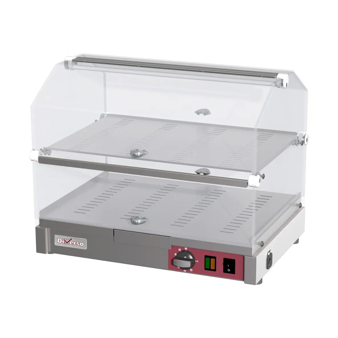 Vitrine chauffante à poser, 2 étages L500mm