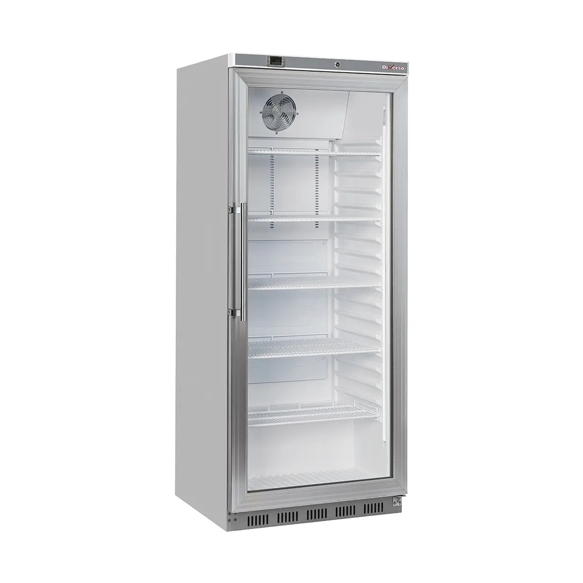 Armoire frigorifique GN 2/1, porte vitrée, ventilée, 600 Lit. acier inox