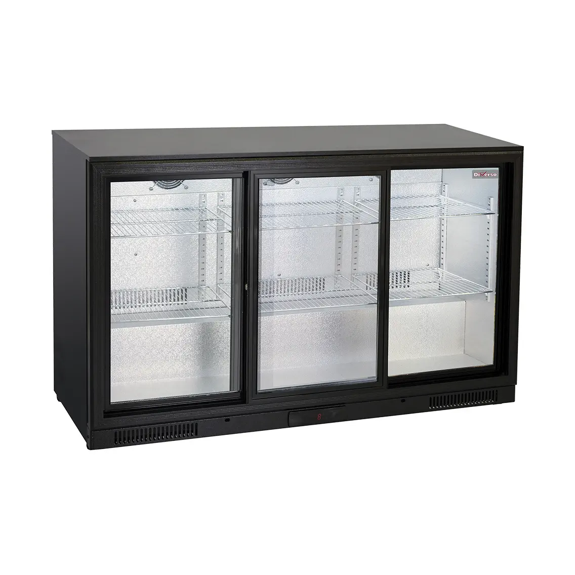 Refroidisseur de bouteilles ventilé, 3 portes vitrées coulissantes