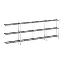 Rayonnage aluminium angle 5216x370 1700 3 niveaux