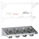 Étagère inclinée réglable 1000x250 pour 4 unités GN 1/6