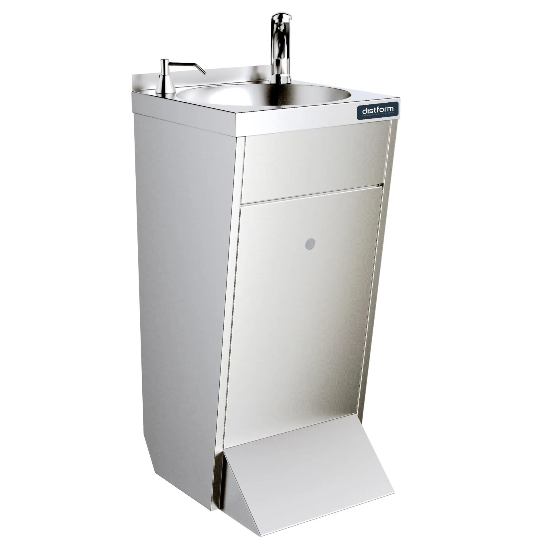 Lave-mains sur piètement 400x440x850 avec robinet électronique et distributeur de savon
