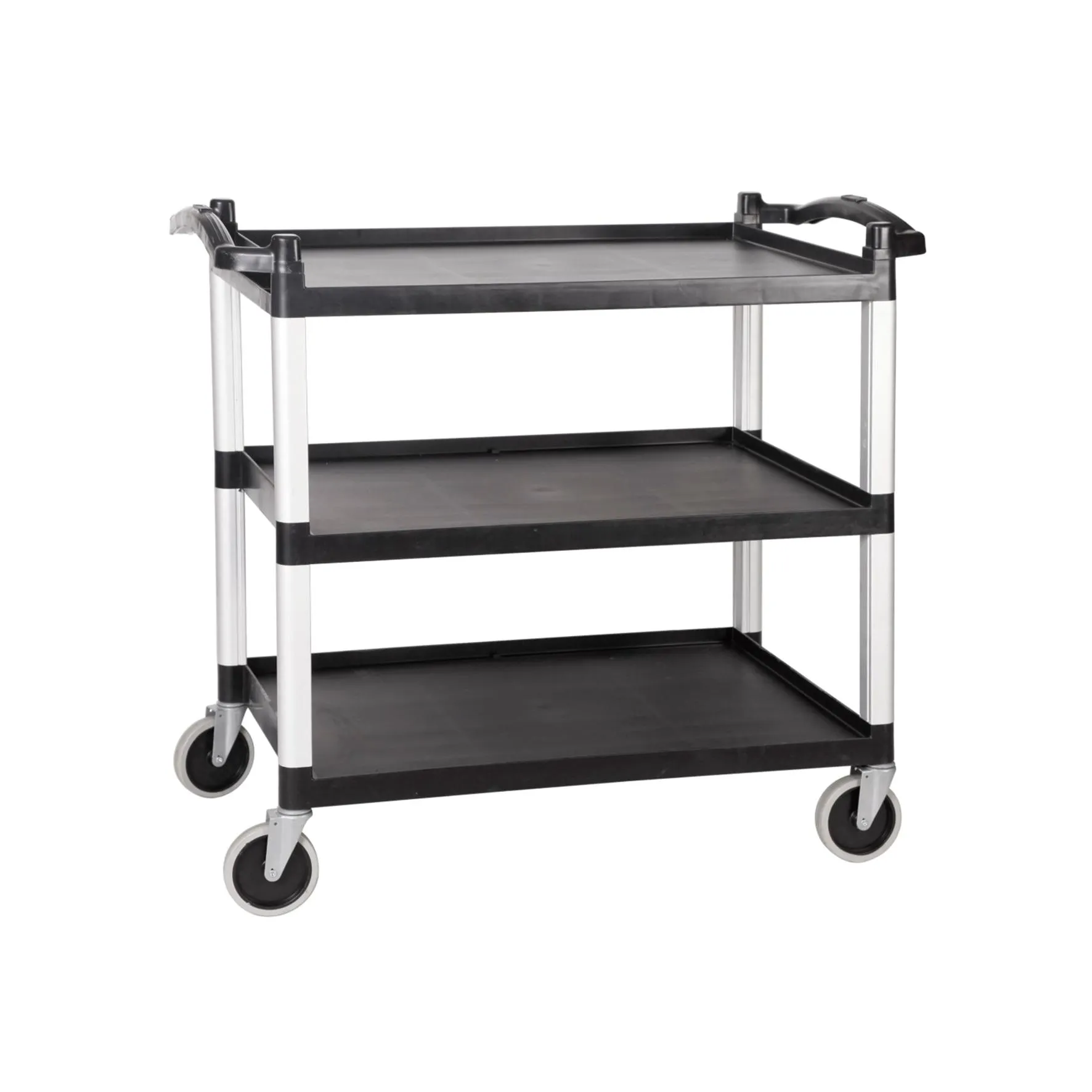 Chariot de service aluminium et polypropylène 3 étagères 1000x495x920