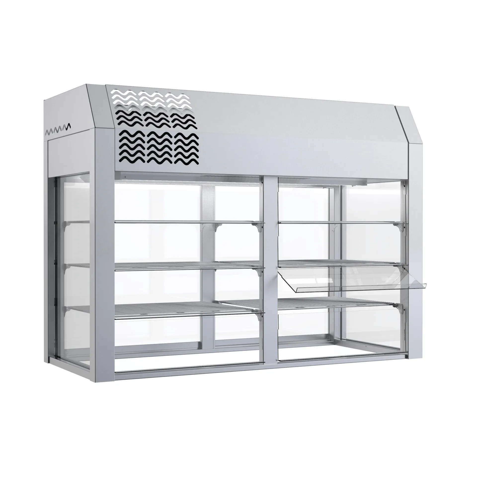 Vitrine réfrigérée 3 niveaux 6 GN 1/1 avec cuve froide statique (portes battantes)