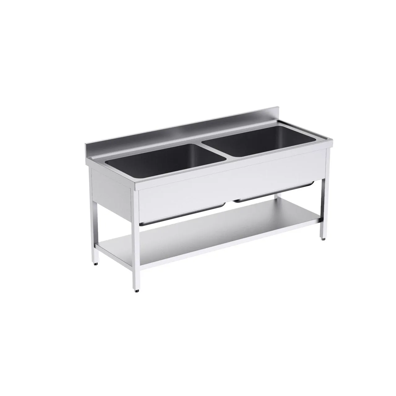Bâti avec plonge GC 1800x700 double et étagère