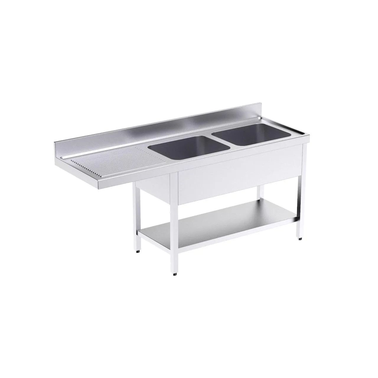 Plonge avec portes 1800x600 G espace et étagère
