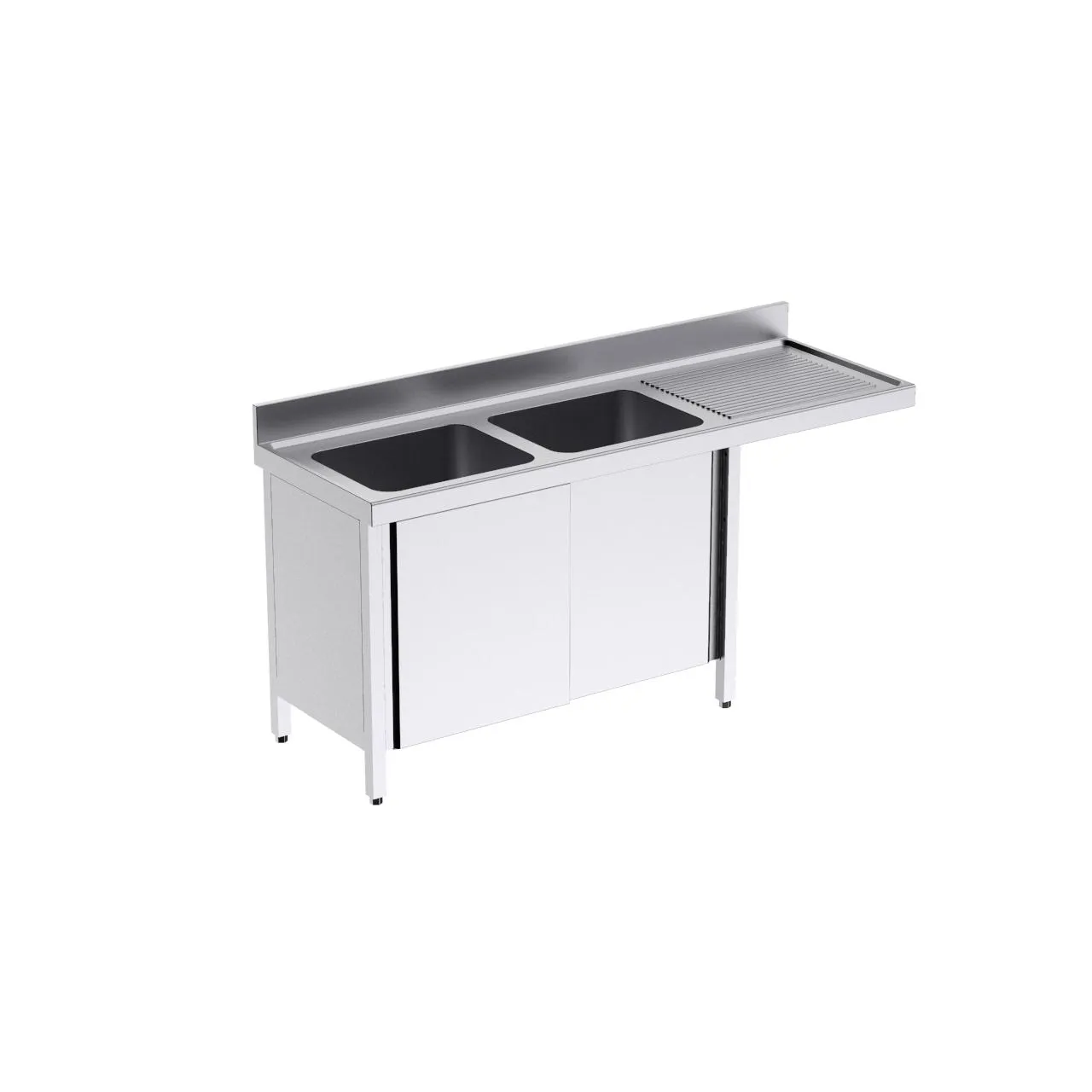 Plonge avec portes 1800x700 D et espace pour lave-vaisselle