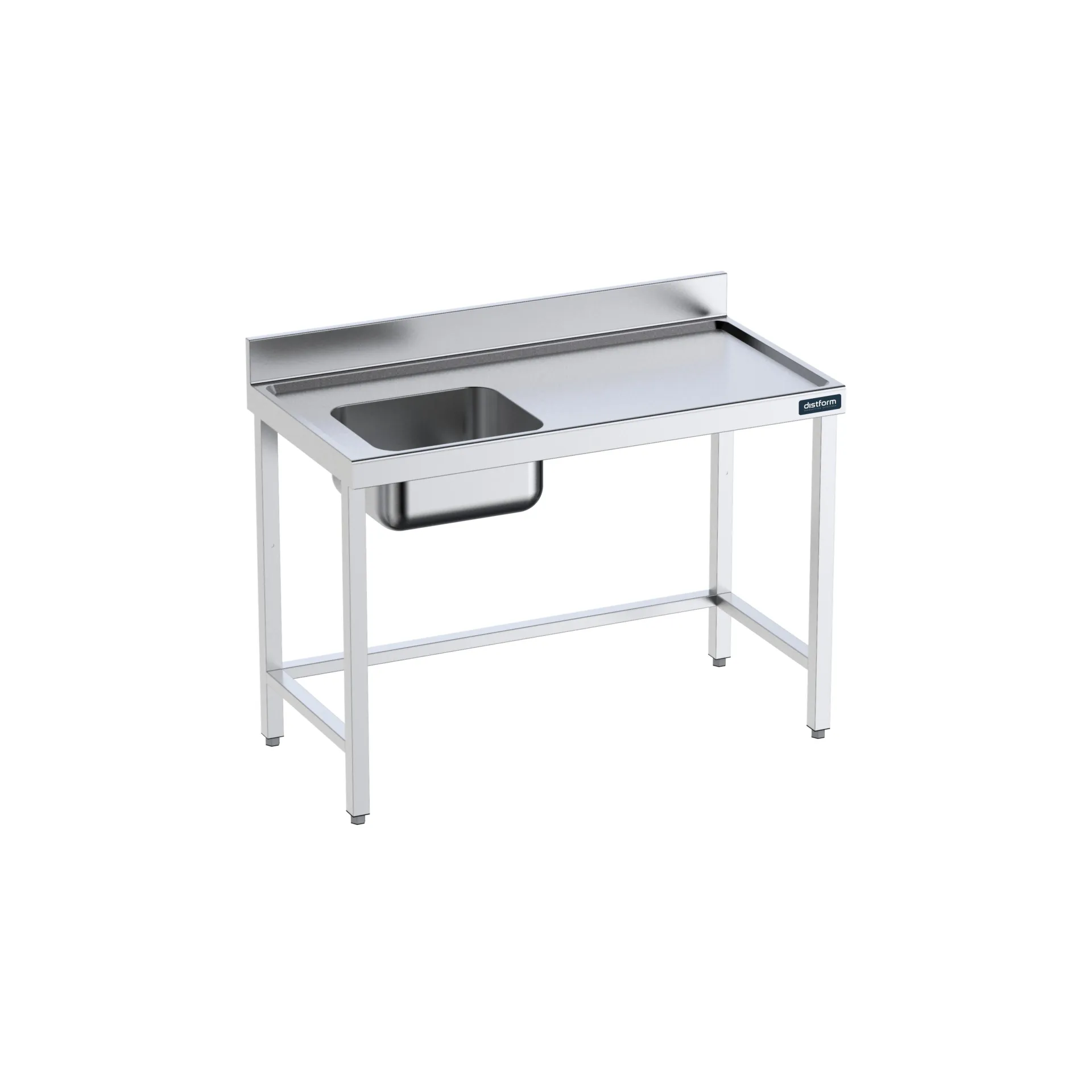 Table de 1200x700 avec bac G, bord anti-ruissellement et renforts