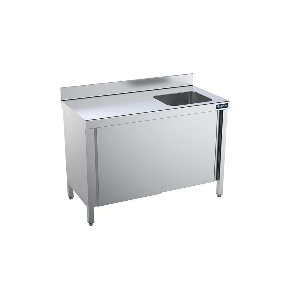 Table de 2000x700 avec portes et bac à droite