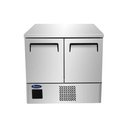 Meuble compact réfrigéré 2 portes GN1/1 - 210L - Positif - Inox