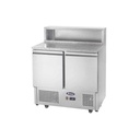 Meuble à pizzas GN1/1 - 2 portes - Comptoir inox - 300L - Inox