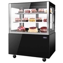 Vitrine réfrigérée comptoir 1500mm - Laquée noire - 2 étagères - Froid ventilé